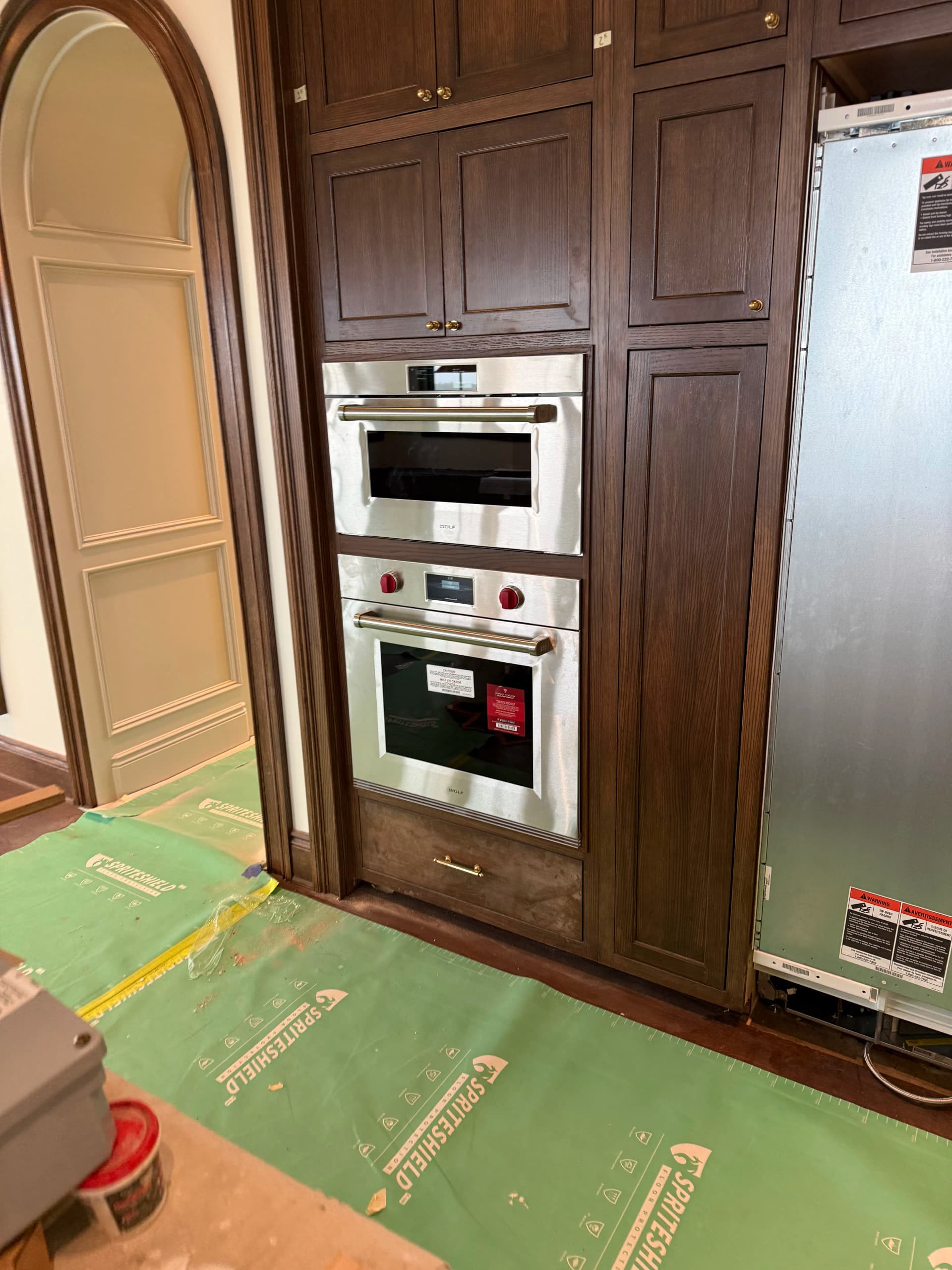 Sub-Zero and Wolf Built-In Appliance Install Nearly Complete image