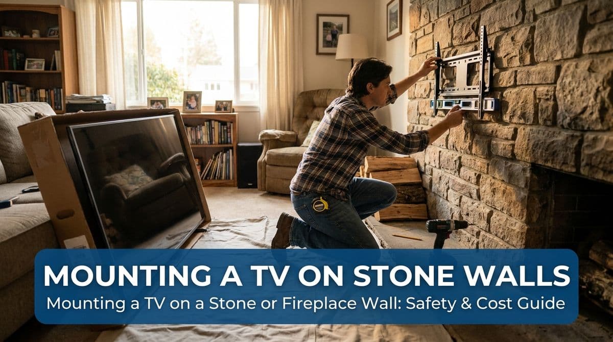 Mounting a TV on a Stone or Fireplace Wall: Safety & Cost Guide image