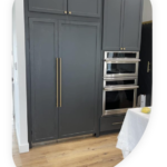 gray color cabinets and Oven in the kitchen appliances installation in iowa